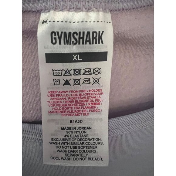 Gymshark Vital Seamless 2.0 Womens Crop Top Shirt XL Light Purple Lilac Stretch - Picture 7 of 8